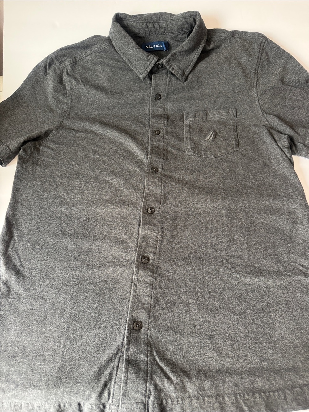 Nautica Classic Fit Cotton Jersey Pocket Polo Gray